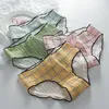سراويل نسائية 4 قطع منتصف الخصر kawaii الكورية اليابانية أسبوع واحد ارتداء ملخصات النساء الفتيات القطن داخلية لطيف حزمة
