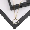 Shiny Crystal Double Letter Necklaces Women Rhinestone Letters Neckalce Long Chain Pendants Versatile Jewelry Wholesale