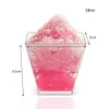 2oz Engångsmousse efterrätt Mini Cup Plast Transparent Clear Square Pudding Ice Cream Square Cups Wholesale 58ml Spot