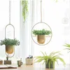 10 Tipo de metal pendurado vaso de flor nórdica vaso de cesta de cadeia para o jardim em casa decoração de varanda 220813
