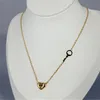 Chains Stainless Steel Simple Love Key Real Gold Plated Titanium Necklace Halskette Bijoux Acier Inoxydable FemmeChains