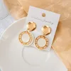 Bengelen kroonluchter lovr mode Koreaanse ronde drop oorbellen voor vrouwen acryl statement geometrisch goud 2022 trend vrouwelijke sieraden