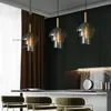 Lâmpadas pendentes Luzes de vidro led de luxo italiano Modern penduradas decoração de teto quarto de janta de cozinha de iluminação interna da cozinha