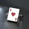 cuore Un mago Carta da gioco Anelli Colore argento Donna Uomo Accessori Anelli vintage Gioielli tibetani Hip Hop