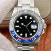 EWF najwyższej jakości zegarki 116719BLRO 40 mm GMT 904L SS Pepsi Ceramic Bezel ETA2836 CAL.3186 Automatyczne męskie zegarek Blue Diar Bransoletka Bransoletka Bransoletka Ziemi