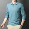 Top Quality Fashion Brand Designer Mens Polo Shirts With Long Sleeve White Turn Down Collar Casual Tops Men's Clothing 220514