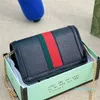 Designer- Red Green Stripes Axelväskor Högkvalitativ läder Classic Mini Chain Crossbodybag Vintage Women Bag