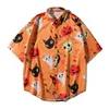 Männer Vintage Shirt Sommer Hawaiian Kurzarm Shirt Herren Halloween Kürbis Gedruckt Strand Casual Shirts Mann Übergroßen Hemd 220401