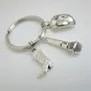 Keychains Country Music Keychain Microphone Key Ring Cowboy Accessories Enek22