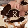 Baby Photography Props Baby clothing Cowboy Boots and Vest Set Crochet Pattern Infant Costume Outfit Knitted Newborn Hats Photo 2154 T2