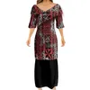 Refined Polynesian Tattoo Puletasi Hawaiian Puletasi Chic Formal Dress Female Puletasi Couple Matching Clothes 220615