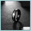 Полосы колец ювелирные ювелирные изделия из нержавеющей стали черное кольцо для вечеринки подарки для вечеринки Fahion оптом 0445WH Drop Delivery 2021 Kpbcn