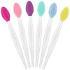 Brosses de maquillage 50pcs Exfoliant lèvre Brosse de brosse Nézer Double côté outil de gommage en silicone doux