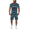 African Printed Women S Men s T Shirts Set mode Vintage Style Tops Tops Shorts Sport and Leisure Summer Man Suit 220621