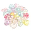 50 pcs/lot bricolage Transparent amour coeur perle en vrac pour bijoux Bracelets collier anneau de cheveux faisant des accessoires artisanat acrylique enfants perles faites à la main