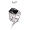 Ringar Dy Twisted Wire Prismatic Black Ring Women Fashion Platinum Plated Micro Diamond Trend mångsidig stil SCYH