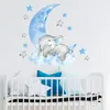 Baby Boy Elephant Sleeping Moon Wall Stickers per la camera dei bambini Baby Nursery Room Decoration Stickers murali Home Decor Cartoon Animal 220727