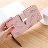 Long fashion Clutch bag Hollowing out Leaf Sequined decorative zipper Hasp leather women clutch wallet