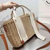 Summer Tote Bags Women Fashion Handbag Vacstion Shoulder Bagss Designer Brand Crossbody Female Woven Basket 220324