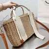 Sommer Tragetaschen Frauen Mode Handtasche Vacstion Schulter Bagss Designer Marke Umhängetasche Weiblichen Gewebten Korb 220324