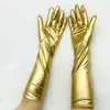 Sexy Stretch Patent leather Skinny Long Glove Shiny Metallic Mittens Punk Rock Hip Hop Jazz Dance GlovesCosplay Accessory 52cm 42cm 22cm