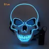 Halloween Horror Mask Led świecące maski Oczyszczanie masek Kostium tuszu wyborczego DJ Party Light Up Maski Glow w ciemnych 10 kolorach F0801