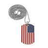 Hip Hop American Flag Pendant Necklaces Mens Army Military Card Charm Beaded Chain Necklace For Women Fashion Jewelry