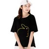 Camiseta feminina 2022 Summer Women Cotton T-shirts Chete coreano Mulher de manga curta coreana para camiseta branca preta kawaii tops femme blusas yz
