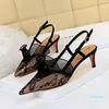 Sandales Designer Sexy Chaussures à bout pointu Talons hauts Chaussures de mariage de luxe pour femmes Nude Noir Brillant