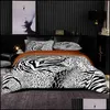 Abstract Style Duvet Er 200X200 With Pillowcase240X220 Quilt ErBlack And White Leopard Pattern Bedding SetBed Sheet Set Drop Delivery 202