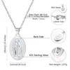 Pendanthalsband 925 Sterling Silver Charms jungfru Maria för kvinnor män kristna religiösa smycken kors trendiga kedja SC118pendant