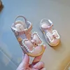 Nuovo marchio Open Toe Sandali per ragazze Papillon Sandali in pelle Sandali per bambini Scarpe per ragazza Moda con strass Ciondolo Sandali per bambini F03153 G220523