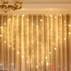 Sznurki LED Serce kształt oświetlenia zasłony 34 serc okno wróżka na Walentynki Wedding Home Dekoracja