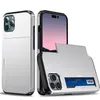 Caso de telefone de cartão de crédito de 2 em 1 Caso de telefone anti-queda para iPhone 14 Pro Max 13 12 11 XR XS 6 7 8 Plus iPhone14 Casos de slot para cartões de capa traseira