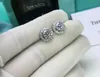 100% Originele Sterling Zilver 925 Oorknopjes Kleine Zirconia Diamanten Bruiloft Oorbellen voor Vrouwen Gift Sieraden