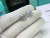 100% Original Sterling Silver 925 Stud Earrings Small Zirconia Diamond Wedding Earrings for Women Gift Jewelry