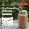 US/CA Stock 16 once Creativo Può Formare Bicchieri Tè Succo Latte Tazza di Vetro Trasparente E Smerigliato Tazza da Caffè Durevole Bicchiere da Vino ad Alta Borosilicato