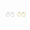 UNO de 50 Vergulde Sieraden Spaanse Originele Mode Stud Oorbel Zilver Kleur en 14k Goud Kleur Breaking The Circle Oorbellen Voor Vrouwen Sieraden Gift PEN0649MTL0000U