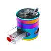 Rainbow Drawer With Handle Herb Grinder Smoking Accessories Grinders 63mm Diameter 4 Layers Zinc Alloy Crushers GR445