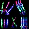 Outdoor-activiteiten Speelgoed Lightsaber Gift Light Up Ninja Swords Motion Sound Flashing Pirate Buccaneer Sword Kids LED Flashing Glow