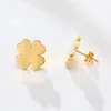 Stud Four-Leaf Clover Accessories Ear Studs rostfritt stål icke-blekande koreansk stil Creative Ladies Simple and Fresh Earring Moni22