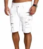 Men S Fashion Men Boy Skinny Runway rechte korte denim broek vernietigd gescheurde jeans shorts plus maat 220715