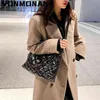 Worka wieczorowa pikowane ramię s wyściełane z bawełnianymi projektantami Winter Lady Małe marki torebki łańcuch crossbody hobos sac 0623