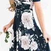 Nieuwe mode dames V-hals jurken 2021 Nieuwe mode bloemen damesjurk jurk casual damesvestidos vakantie strand vrouw feestpakken g220309