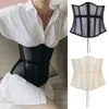 Belts Body Belt Vintage Women Corset Slim Goth Waist Trainer See Through With Straps Streetwear Solid Sexy Mesh Party Cincher GirdlesBelts