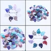 Charms Jewelry Findings Components Fashion Natural Stone Gemstone Peach Hearts Pendants Sier Plated Hook Fit Necklace Accessorieszy1210 Dr