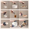 Pişirme Eşyaları Anti-Haşlama 4-Piece Set Mutfak Alacak Kase Plaka Tepsi Kaldırıcı Vapur Klip Silikon Pot Pad Silikon Eldiven WH0593