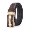 Crocodile men's busins automatic buckle young people simple high-end pure leather pants belt