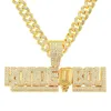 Colares pendentes homens Hip Hop Iced Out Bling Konde Boy Colar com 13 mm de largura Cristal Chain Chain Hiphop Fashion Charm JewelryPenda