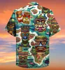 Camisas de vestir para hombres Camisa de manga corta Men hawaiano Retro Street Street Wear Wear 3d Death Head Summer 2022men's